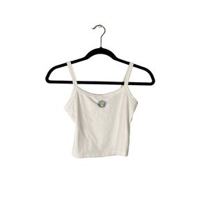 Shein Y2K Ribbed Spaghetti Strap Flower Floral Crop Top Tank Top Size XS